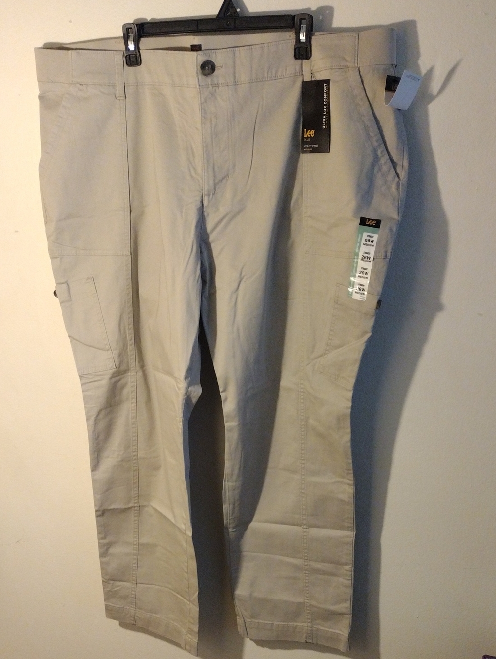Lee Women's Light Khaki Cargo Pants - Lee Size 26w